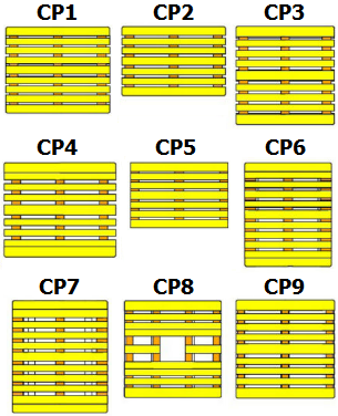 CP palety: pohled shora